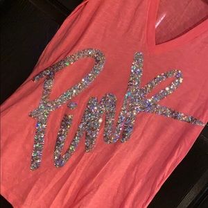 PINK Victoria's Secret Tops - Victoria’s Secret PINK Sequin T-shirt PINK Victoria's Secret Tops - Victoria’s Secret PINK Sequin T-shirt